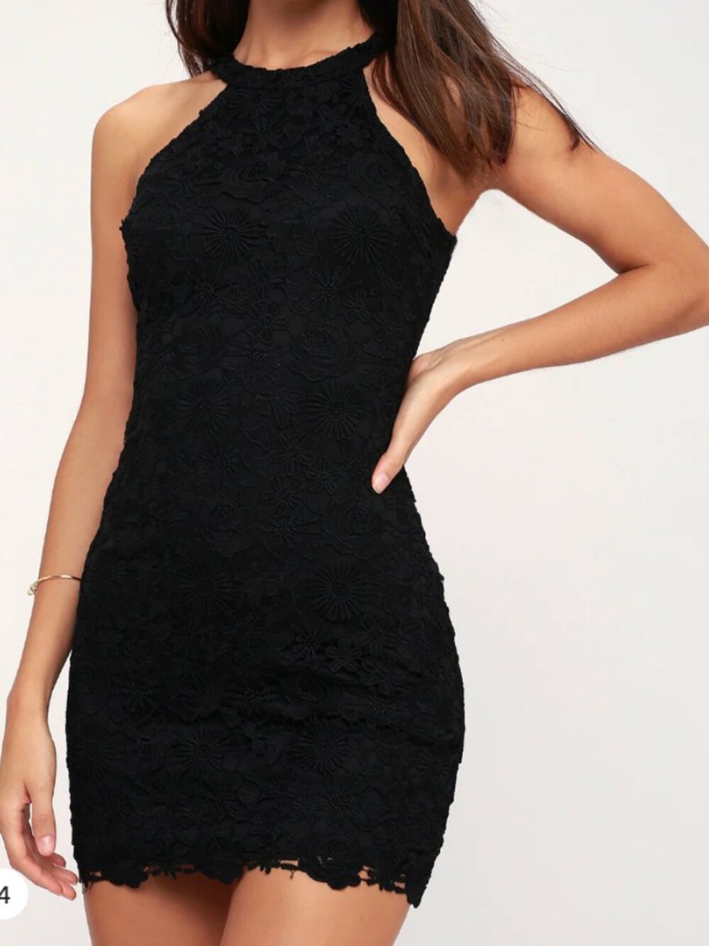 Lulus Love Poem Black Lace Mini Dress - size M